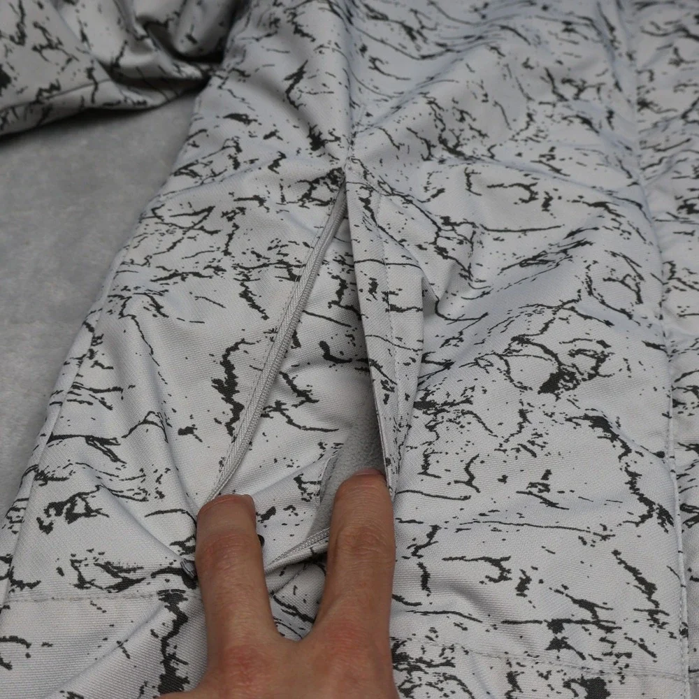 Columbia Ski Jacket Kids Large 14/16 White Marble Print Omni-Heat Insulated Hood